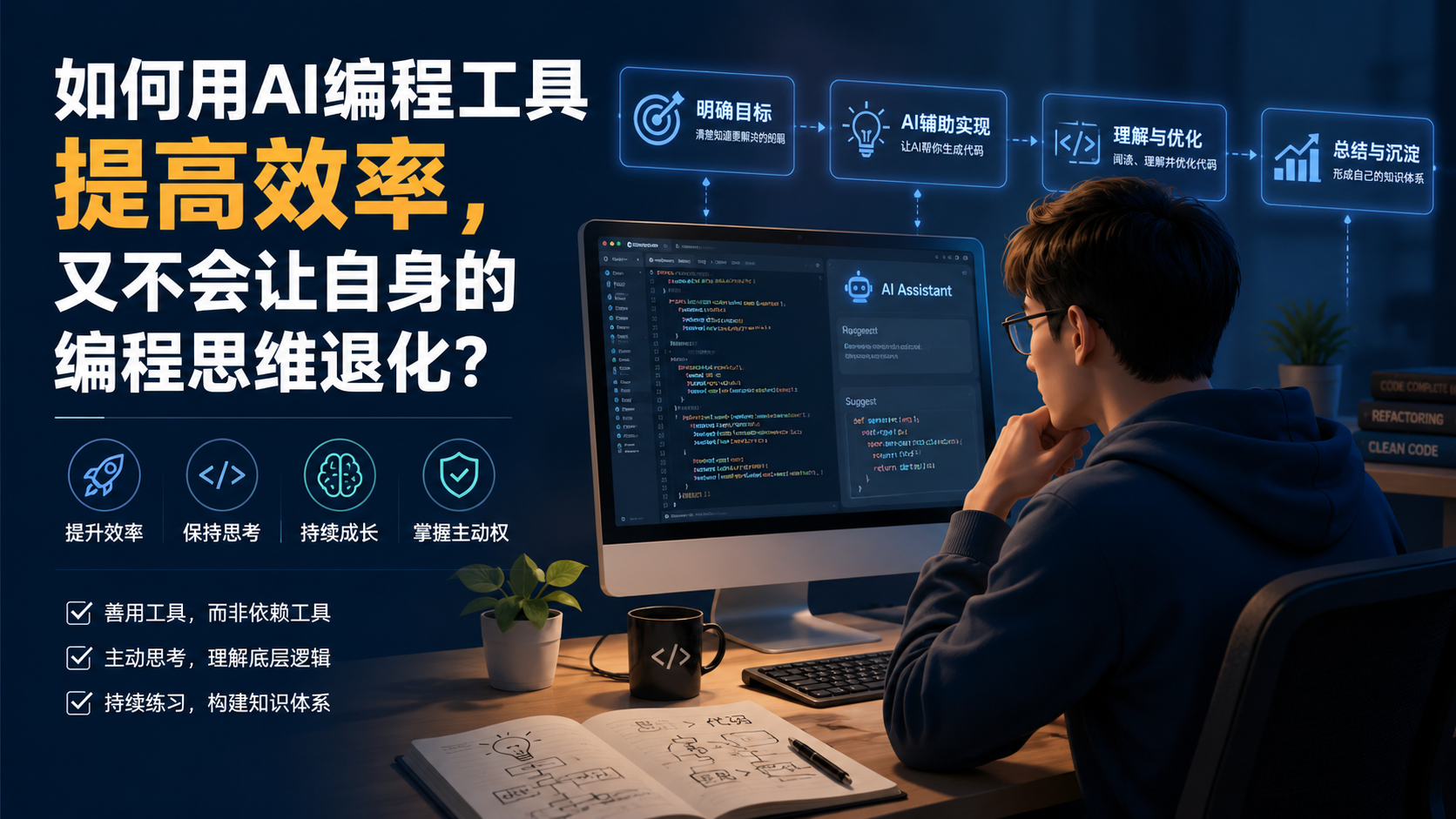 如何用AI编程工具提高效率,又不把编程思维用废?-安知木