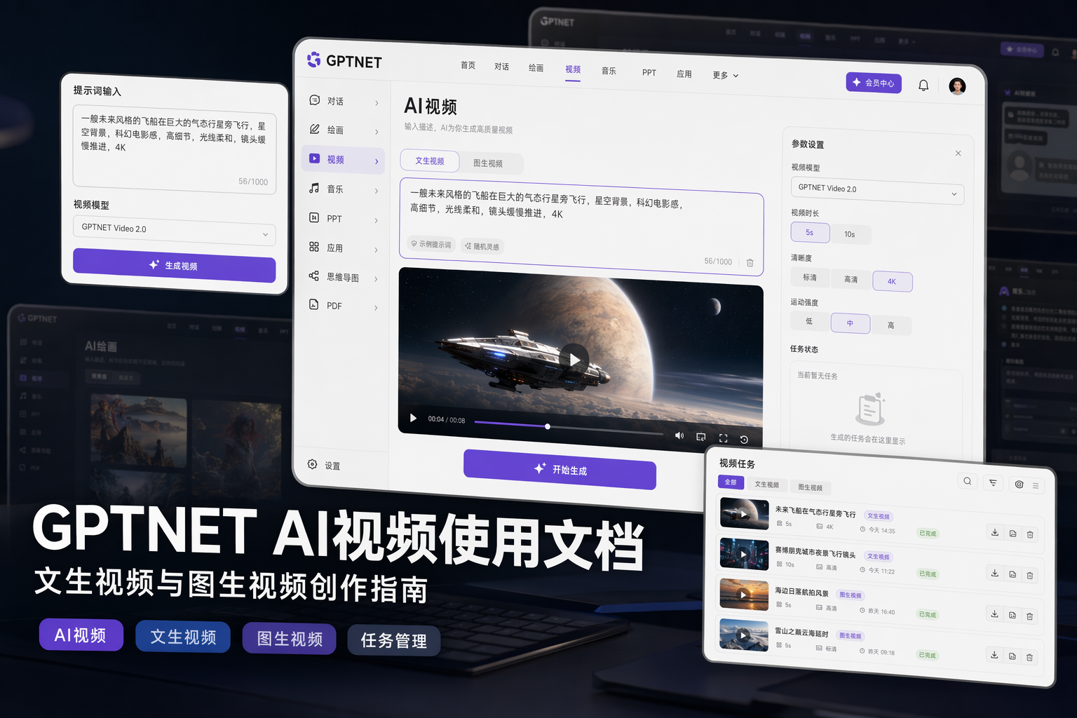 GPTNET AI视频使用文档-安知木